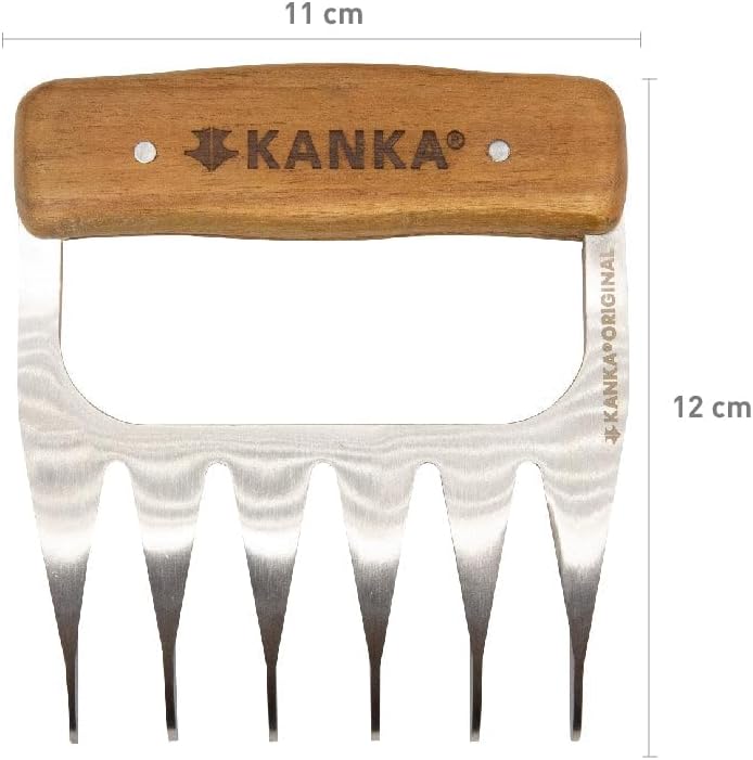 Kanka Grill Meat Shredder Claws - 5X Thicker Professional Stainless Steel BBQ Claws for Effortless Shredding and Cutting of Pulled Pork, Chicken, Turkey, Beef - Set of 2 with Durable Wood Handles - Image 3